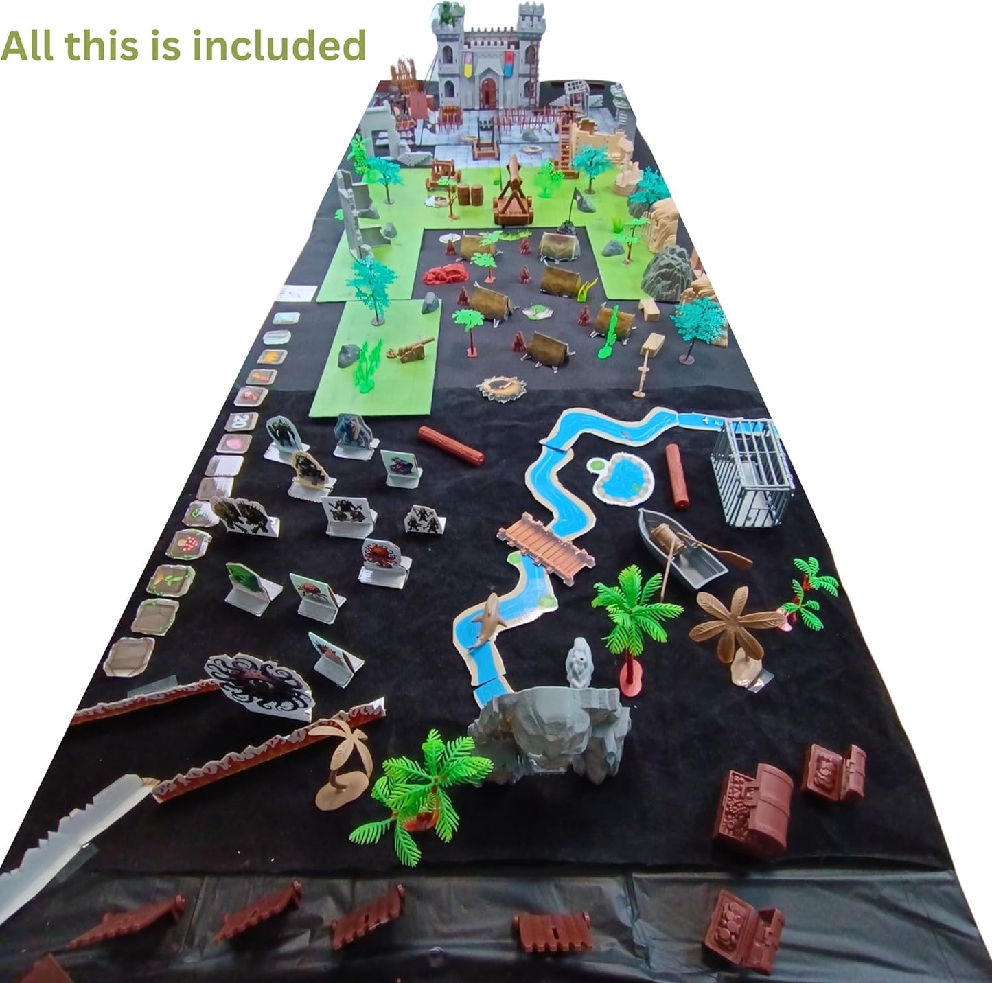 Dungeons & Dragons Castle Set | 240+ Pieces, Dragons, Double-Sided Battle Map | Modular DND Terrain, Miniatures Set for Dungeon Masters Pathfinder DND 5e Medieval