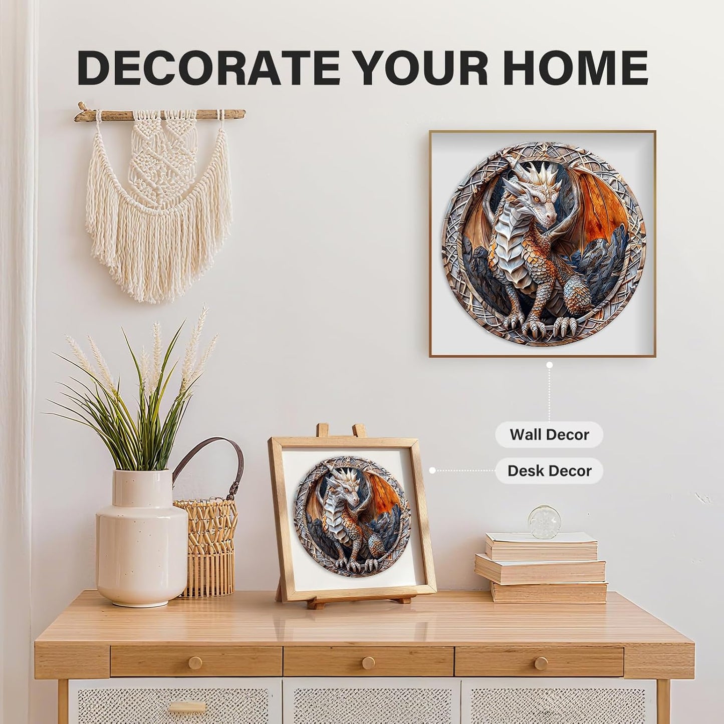 Wooden Puzzles for Adults, Cave Dragon Puzzle, Wood Adult Puzzle, Wooden Puzzle for Family Game and Birthday Gifts for DIY Lover (S-8.5 * 8.5in 100pcs)