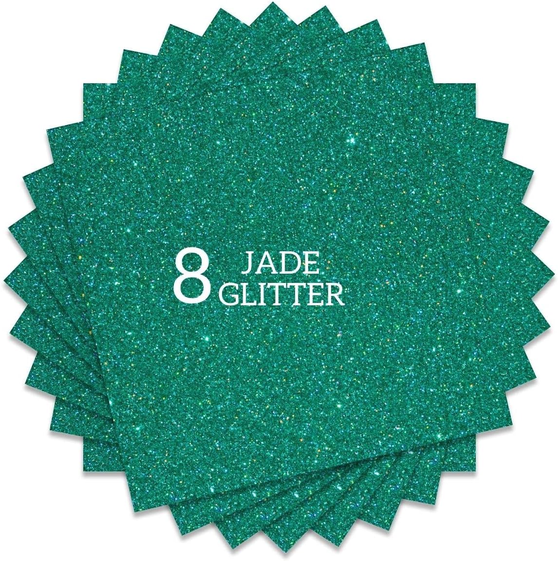 Jade Green Glitter HTV Heat Transfer Vinyl Bundle 8 Sheets-12 x12 Iron on for DIY Shirts Gifts