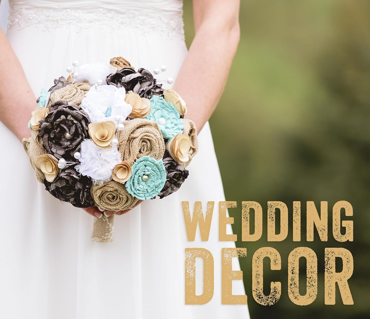 VViViD Burlap Fabric Roll (1” x 35ft) Natural Jute for DIY Crafts, Wedding Decorations, Gift Wrapping & Home Accents