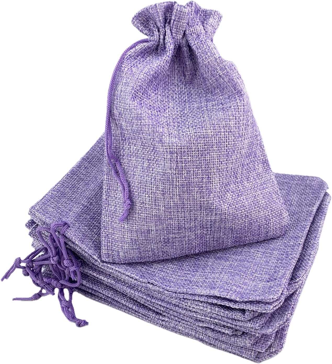Palmhomee Pack of 12 Burlap Gift Bags with Drawstring Linen Jewelry Pouches Wedding Hessian Jute Bags for Birthday and Treat Pouches Party Wedding Favors Gift (8x12 Inch, Lavender)