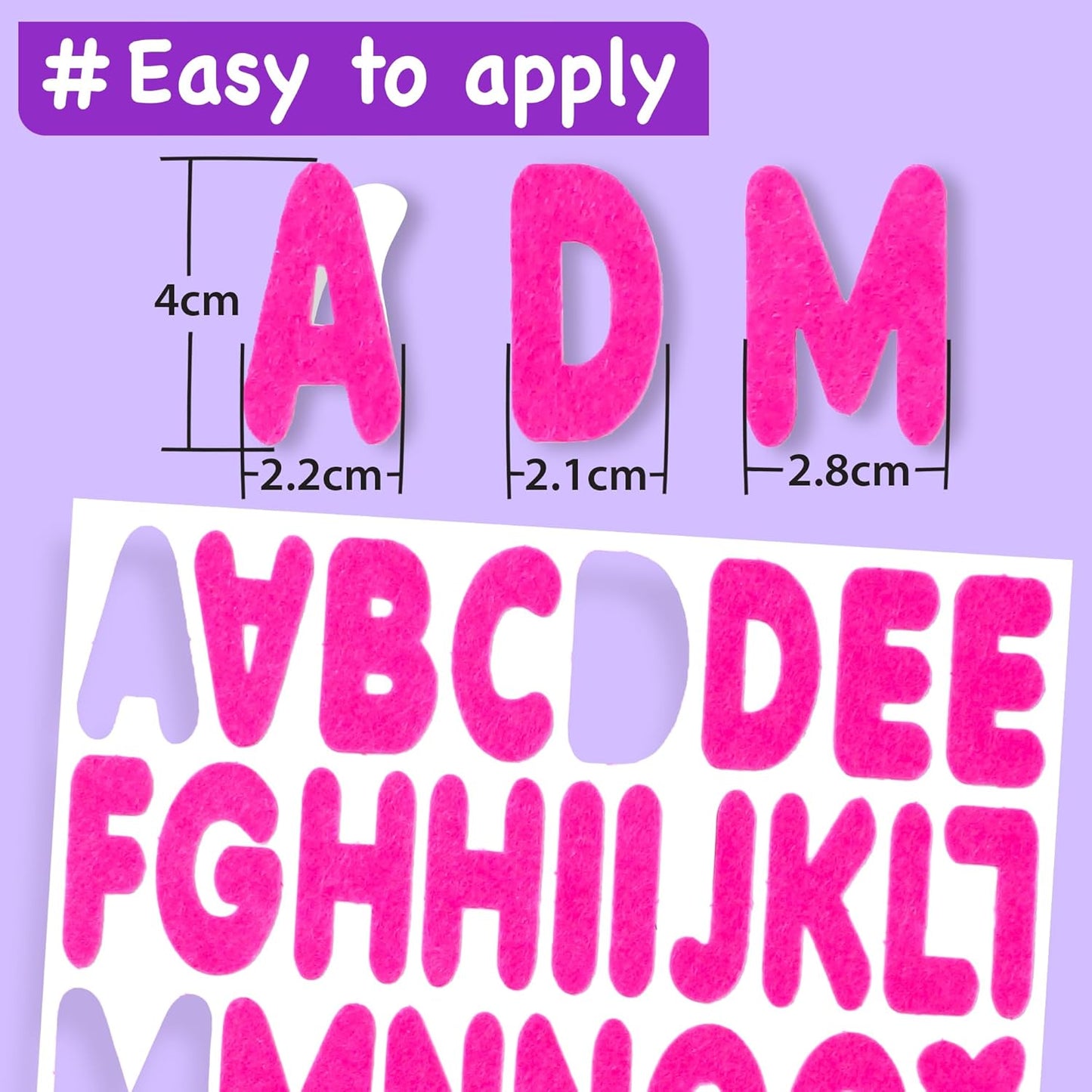 EZCRA Felt Alphabet Stickers, Large Self-Adhesive A-Z Puffy Letters for Kids Ages 3-5 – Classroom, Preschool, Homeschool DIY, Scrapbooking, 260+ Pieces