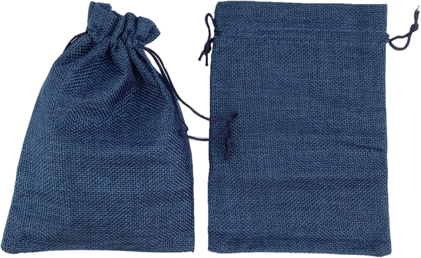 Palmhomee Pack of 25 Burlap Gift Bags with Drawstring Linen Jewelry Pouches Wedding Hessian Jute Bags for Birthday Jewelry and Treat Pouches Party Wedding Favors Gift Art and DIY Craft (5x7 Inch, Navy Blue)