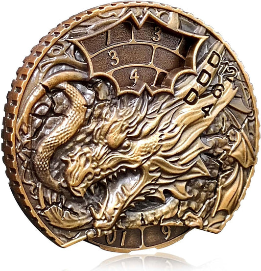DND Dice Set Roulette: Fidget D4 D6 D8 D10 D10% D12 D20 All in One Metal D&D Spinner Dice - Cool Role Playing Dice Gifts for Dungeons and Dragons TRPG MTG Games Lover Players (Ancient Bronze)
