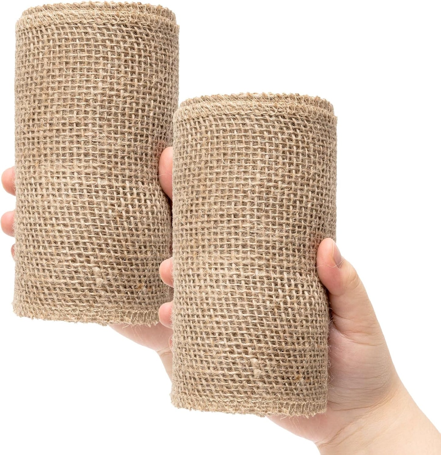 Natural Burlap Fabric Roll 10 Yards - 6 Inch Jute Ribbon for DIY Gift Wrapping, Craft Projects, Wedding, Christmas, Home Decoration (15 cm)