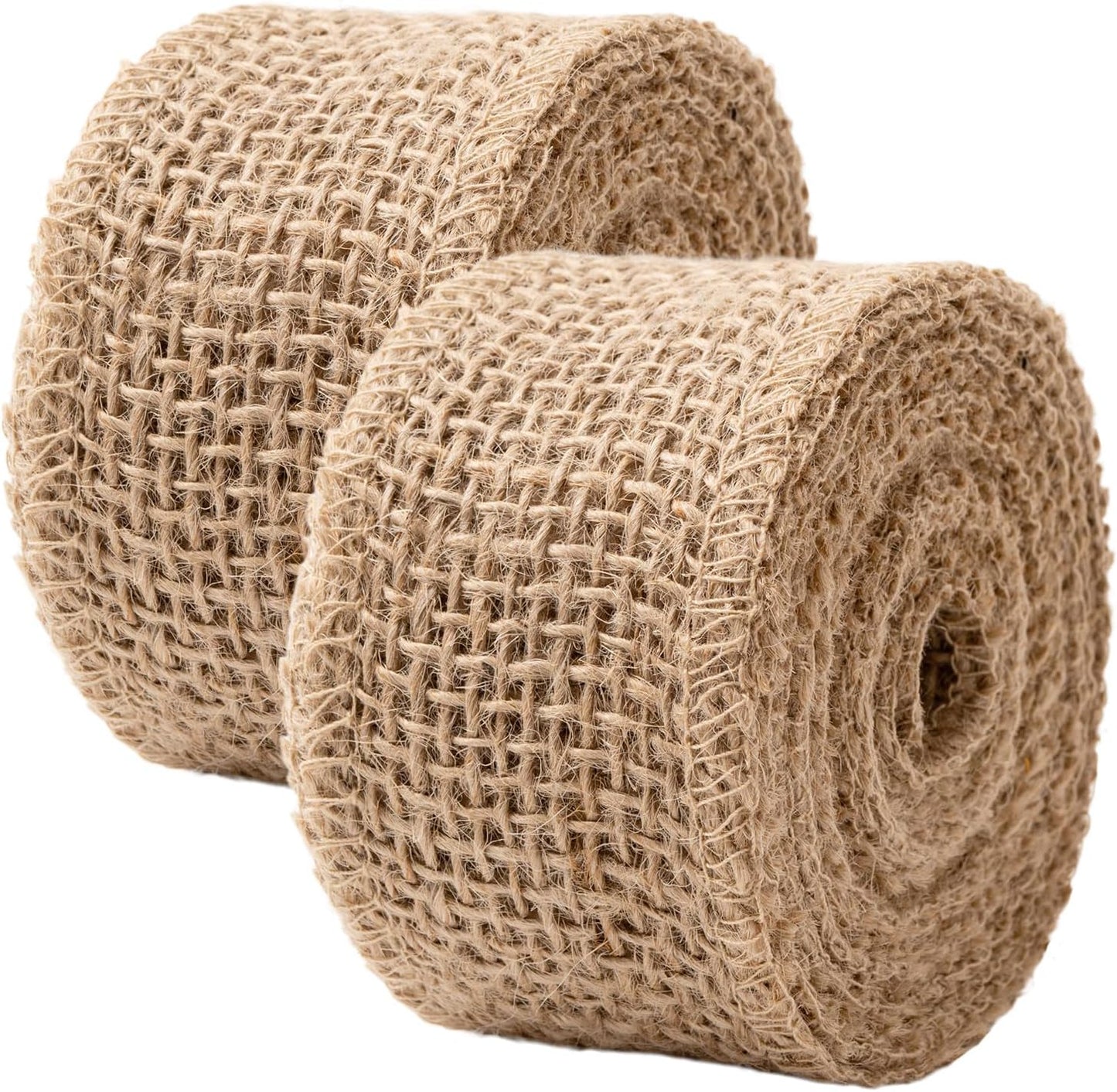 Burlap Fabric Roll - 10 Yards Natural Jute Fabric Ribbon for DIY Gift Wrapping Craft Projects Wedding Christmas Home Decoration (5 cm, 2 in)