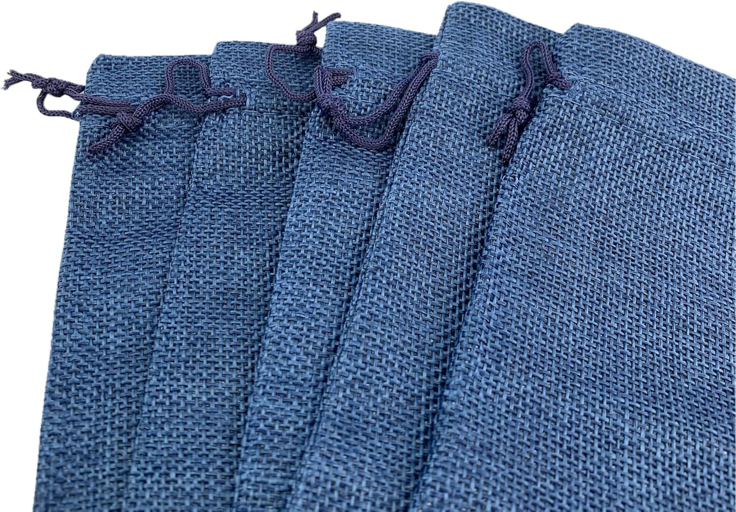 Palmhomee Pack of 25 Burlap Gift Bags with Drawstring Linen Jewelry Pouches Wedding Hessian Jute Bags for Birthday Jewelry and Treat Pouches Party Wedding Favors Gift Art and DIY Craft (5x7 Inch, Navy Blue)