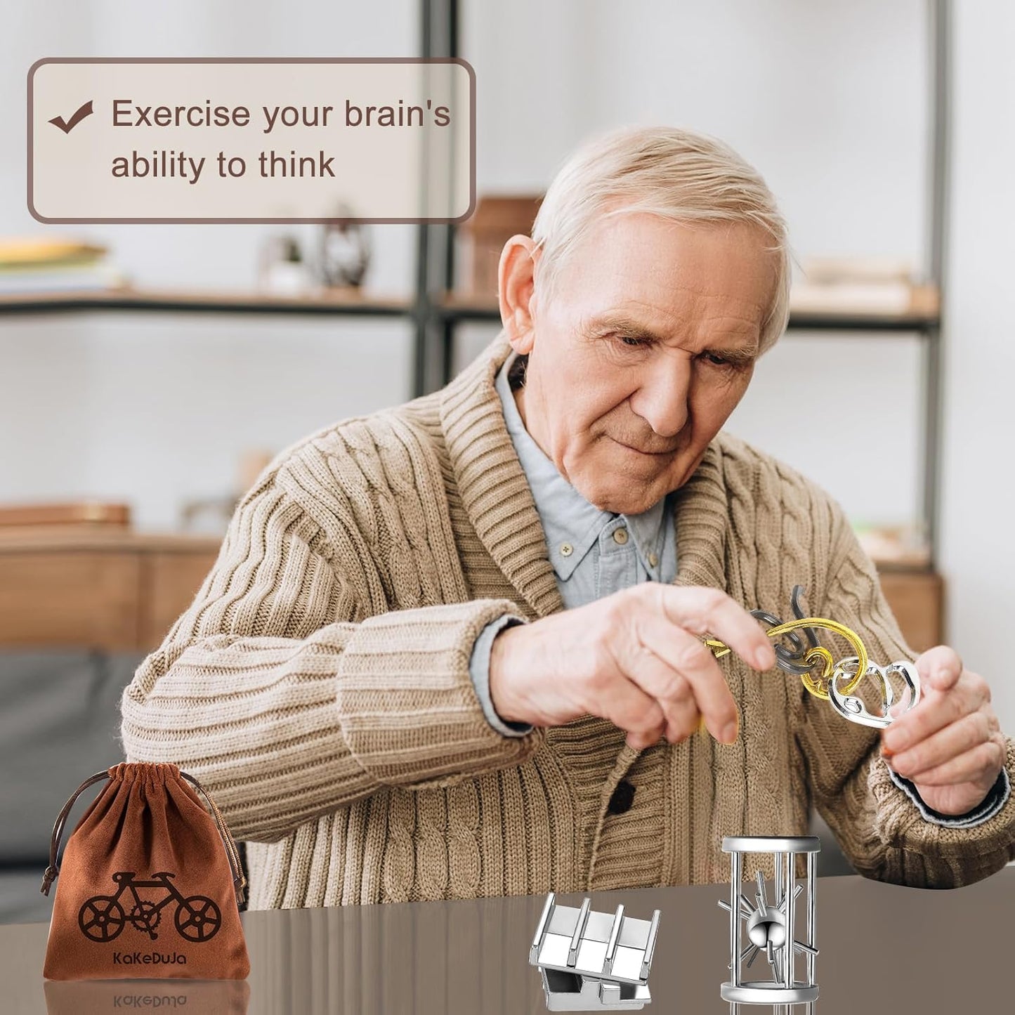 9pcs Metal Puzzle for Adult Disentanglement Puzzles Lock Puzzle Games Set Gift for Adults Teenagers