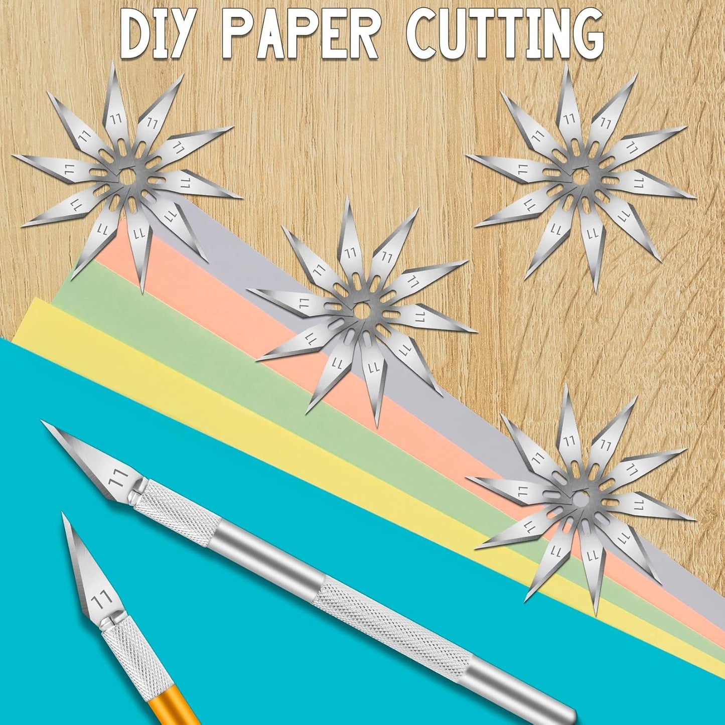 Jetmore 100 Pack Exacto Knife Blades, Hobby & Craft Knife Replacement Blades with Storage Box for Scrapbooking, Caving & Stencil