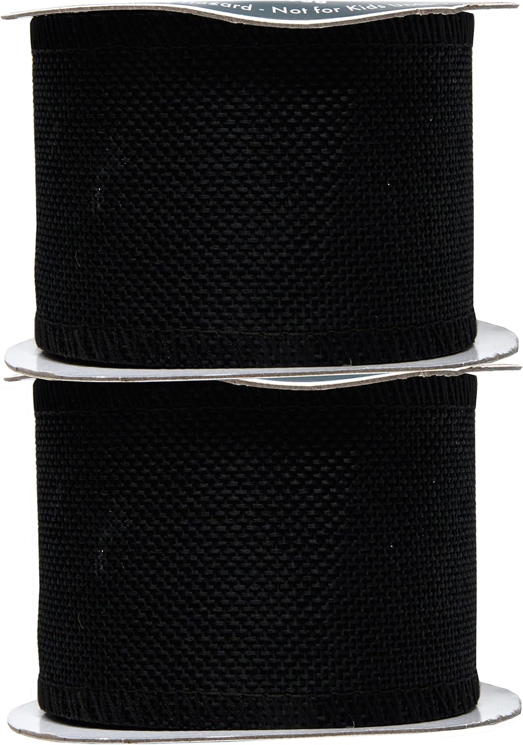 Mandala Crafts Black Burlap Ribbon 2.5 Inches Wide Jute Ribbons for Crafts - 20 Yds Roll Rustic Burlap Wrap Trim Ribbons for Wreaths Bows Wedding Party Decoration