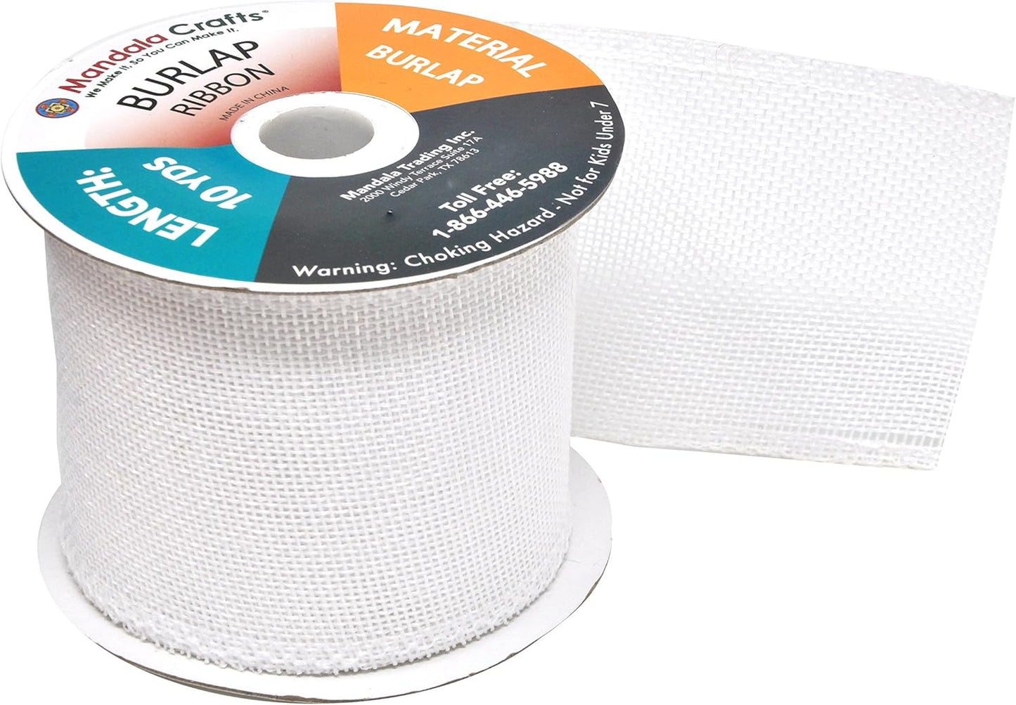 Mandala Crafts White Burlap Ribbon 3 Inches Wide Jute Ribbons for Crafts - 20 Yds Roll Rustic Burlap Wrap Trim Ribbons for Wreaths Bows Wedding Party Decoration