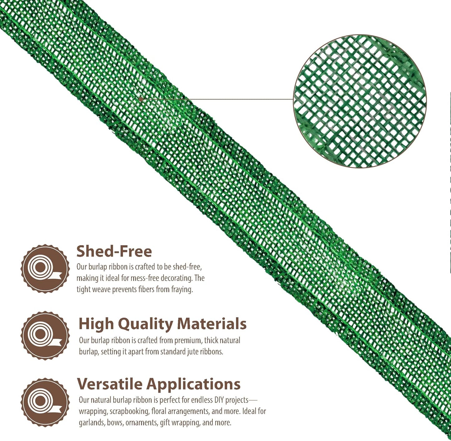 Mandala Crafts Green Burlap Ribbon 1.5 Inches Wide Jute Ribbons for Crafts - 20 Yds Roll Rustic Burlap Wrap Trim Ribbons for Wreaths Bows Wedding Party Decoration