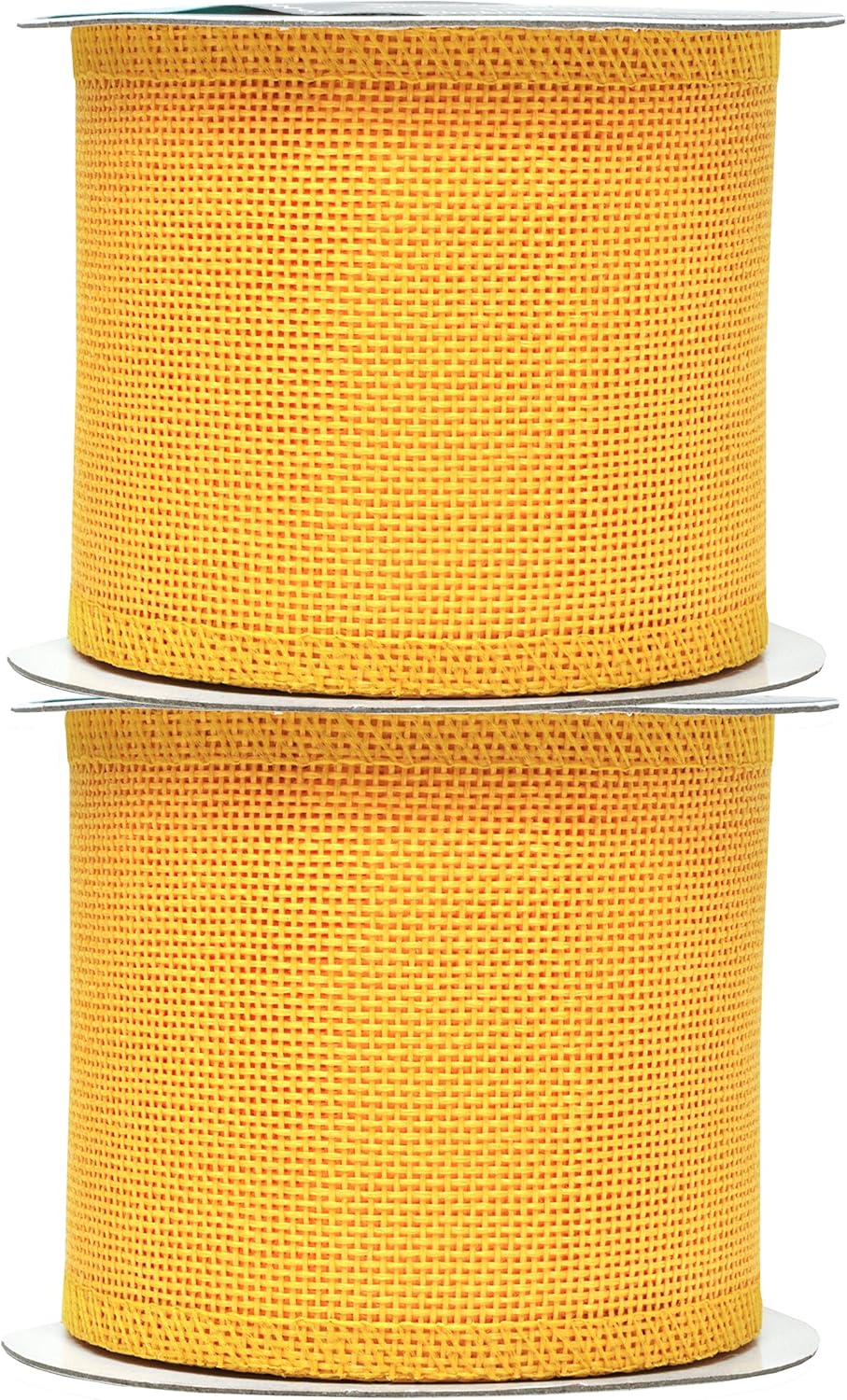 Mandala Crafts Yellow Burlap Ribbon 3 Inches Wide Jute Ribbons for Crafts - 20 Yds Roll Rustic Burlap Wrap Trim Ribbons for Wreaths Bows Wedding Party Decoration