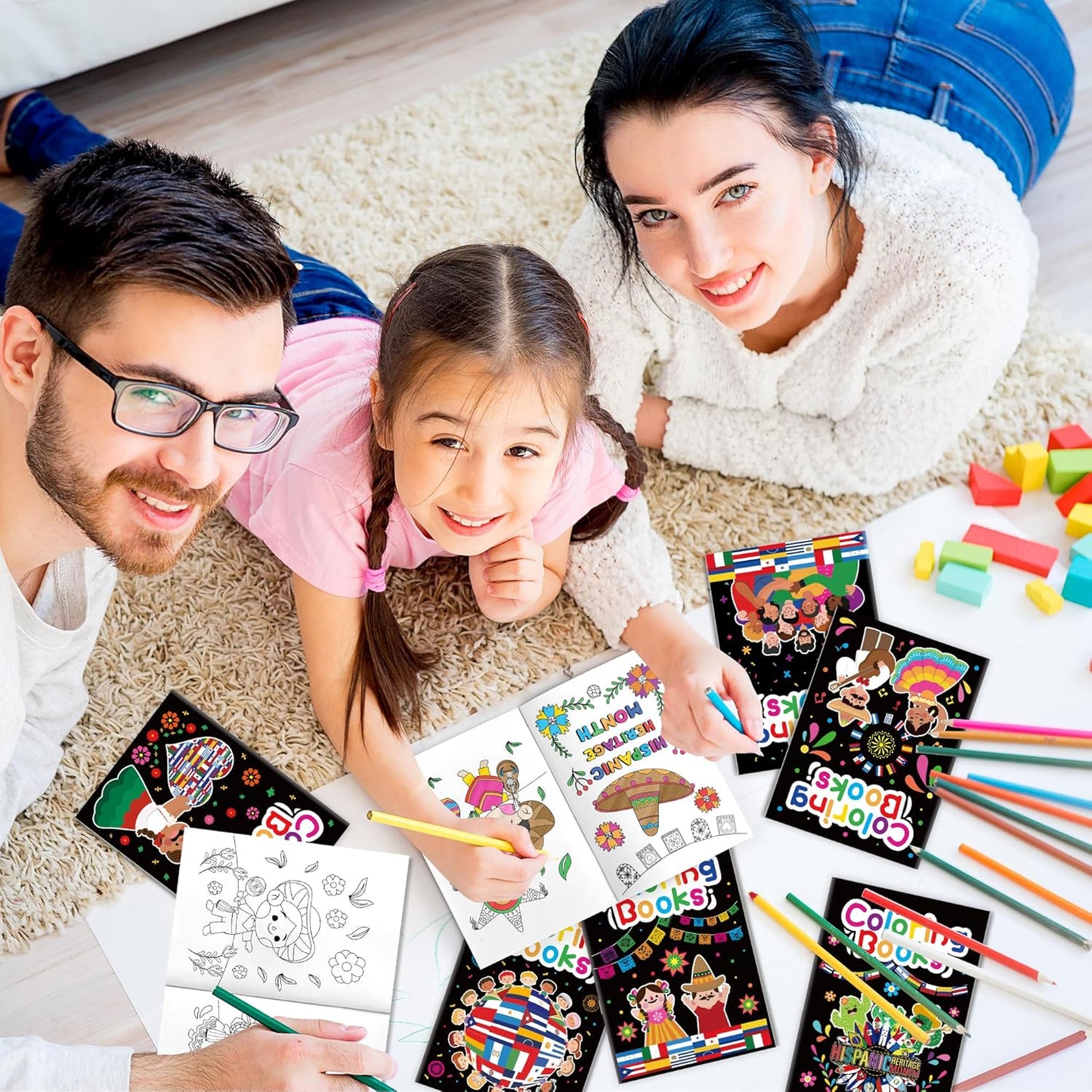 JAPBOR Hispanic Heritage Month Coloring Books - 24PCS Mini Hispanic Culture Color Book Bulk for Kid Party Favor, Latino American Small Colouring Pages for Birthday Gifts Class School Draw Paint Game