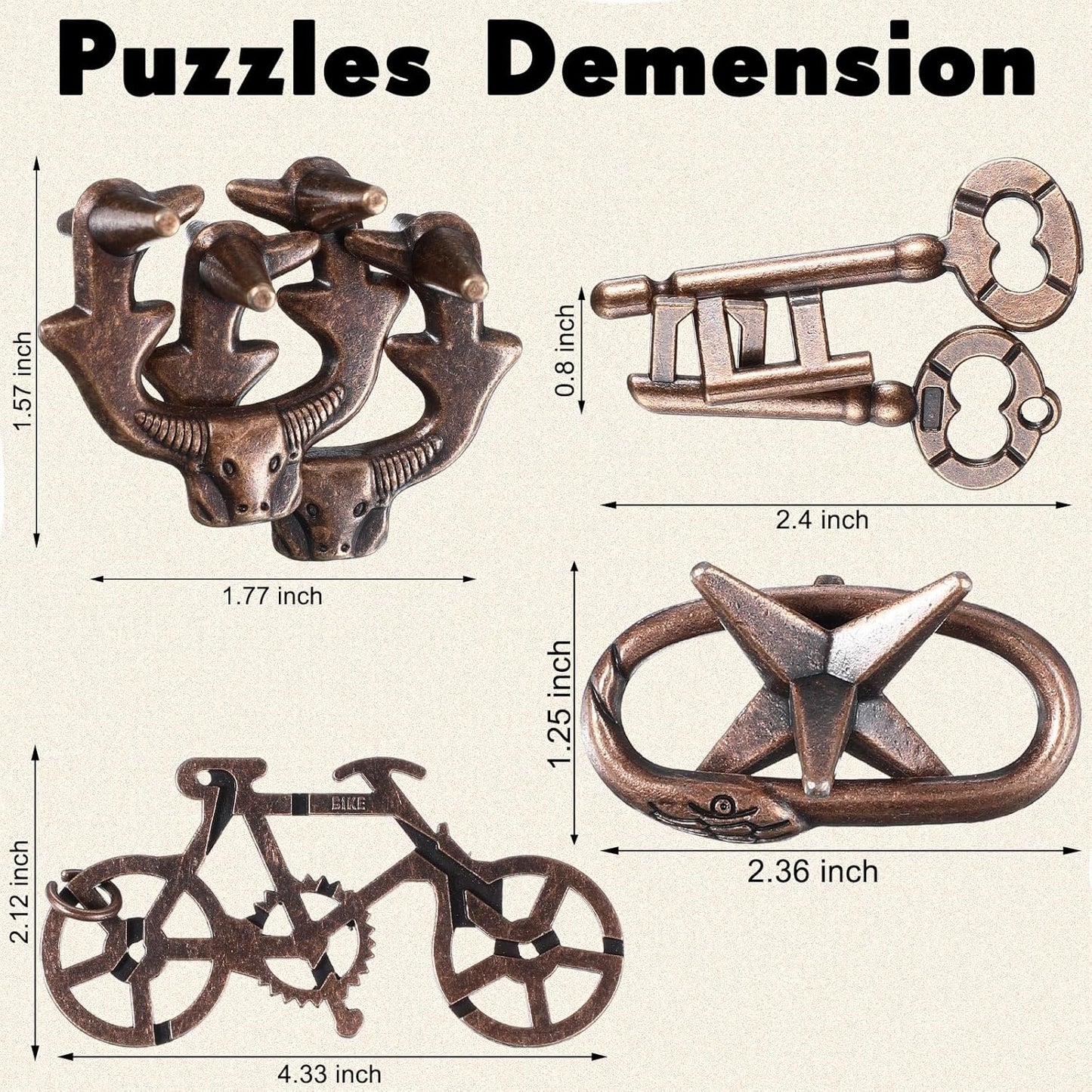 Wettarn 9 Pcs Metal Brain Teaser Puzzles Teaser 3D Steel Puzzle for Adults Unlock Interlocking Games IQ Education Smart Logic Test Toys for Adults Mind Challenge(Exquisite Style)