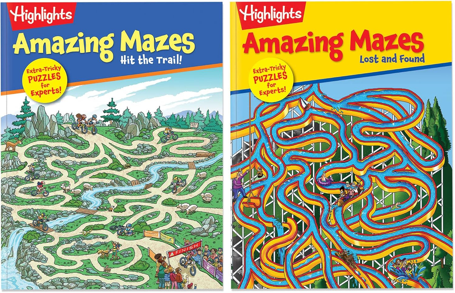 Highlights for Children Amazing Mazes Expert Maze Books for Kids Ages 6 and Up, 144 Pages, 2-Pack of Activity Books for Kids, Screen Free Fun and Challenging Mazes