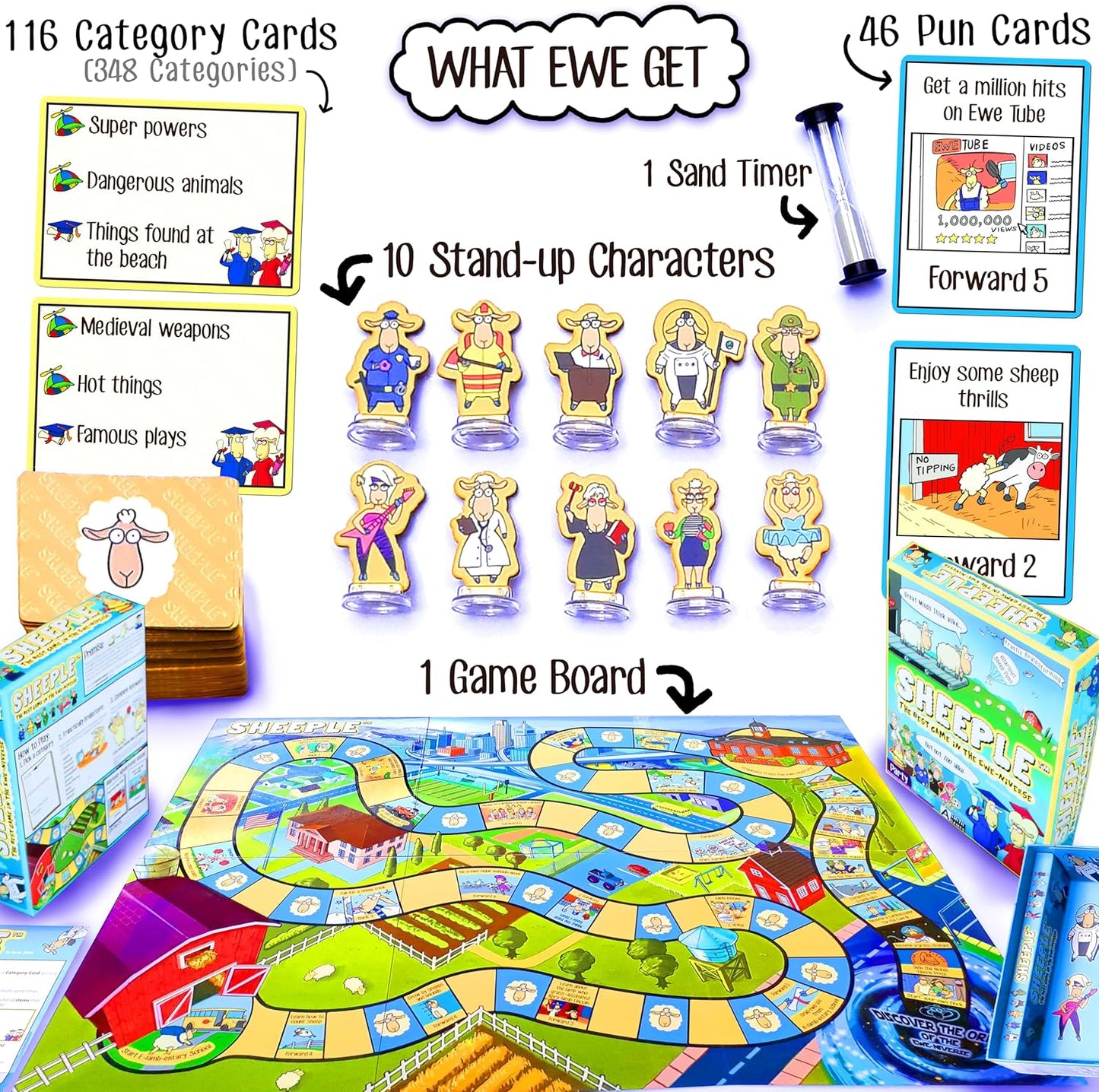 SHEEPLE™ - Where Great Minds Think Alike - Funny Word Association Party Game - Easy to Learn & Play Family Board Game - for Adults, for Teens, and for Kids - All Ages 8 & Up, 3-12 Players