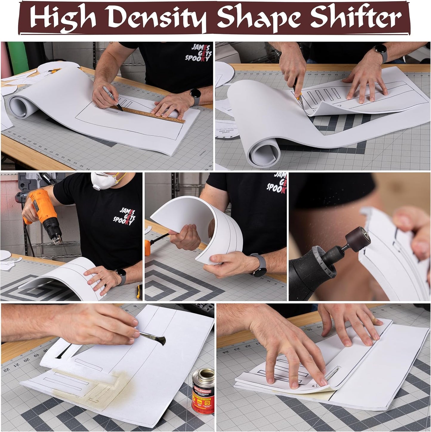 2-Pack Shape Retention EVA Cosplay Foam - 6mm Thick (White) 14x39 inch High Density EVA Craft Foam Sheets - Premium 85 kg/m3 Heat Shape Material for DIY, Comic, Con or Halloween Costumes - The Foamory