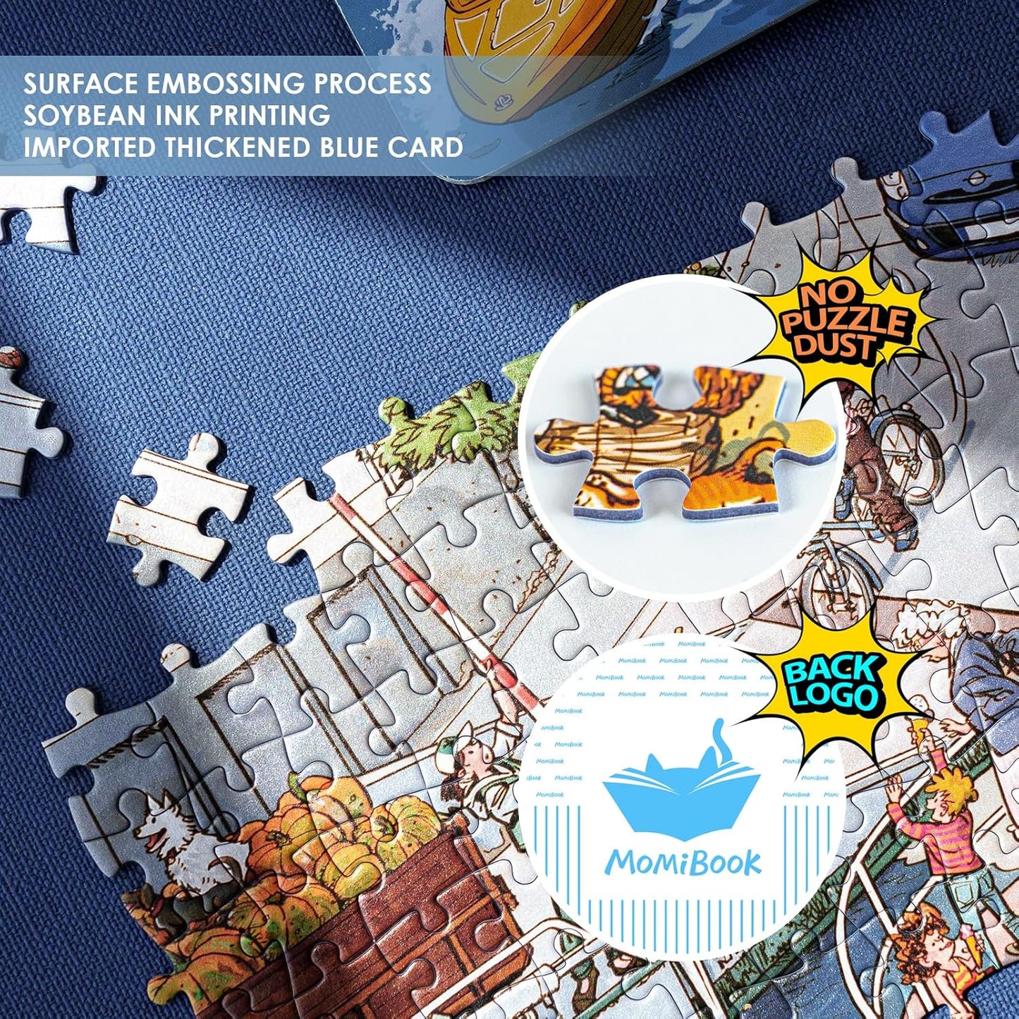 MOMIBOOK Puzzles for Adults 1000 Piece Jigsaw Puzzles of Let's Go! Set Sail, Painting Image Difficult Challenging Hard Impossible Puzzle, Cute Funny Toys & Games Christmas Birthday Gifts