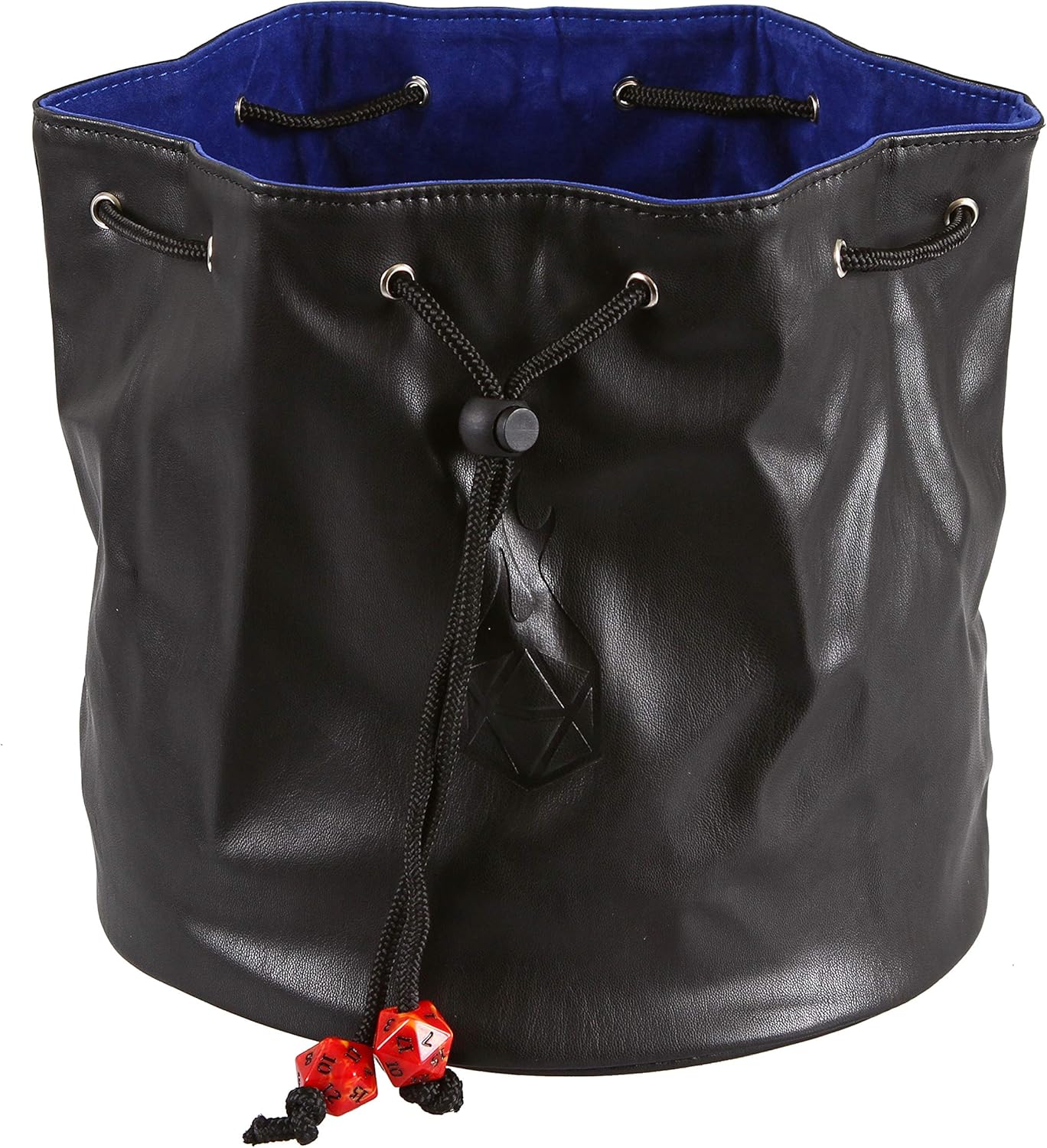 Forged Dice Co. Pouch of The Endless Hoard Dice Bag - Holds Over 1,000 Polyhedral Dice - Dice Storage Bag with 7 Pockets - Perfect for Bulk Dice - Black/Blue