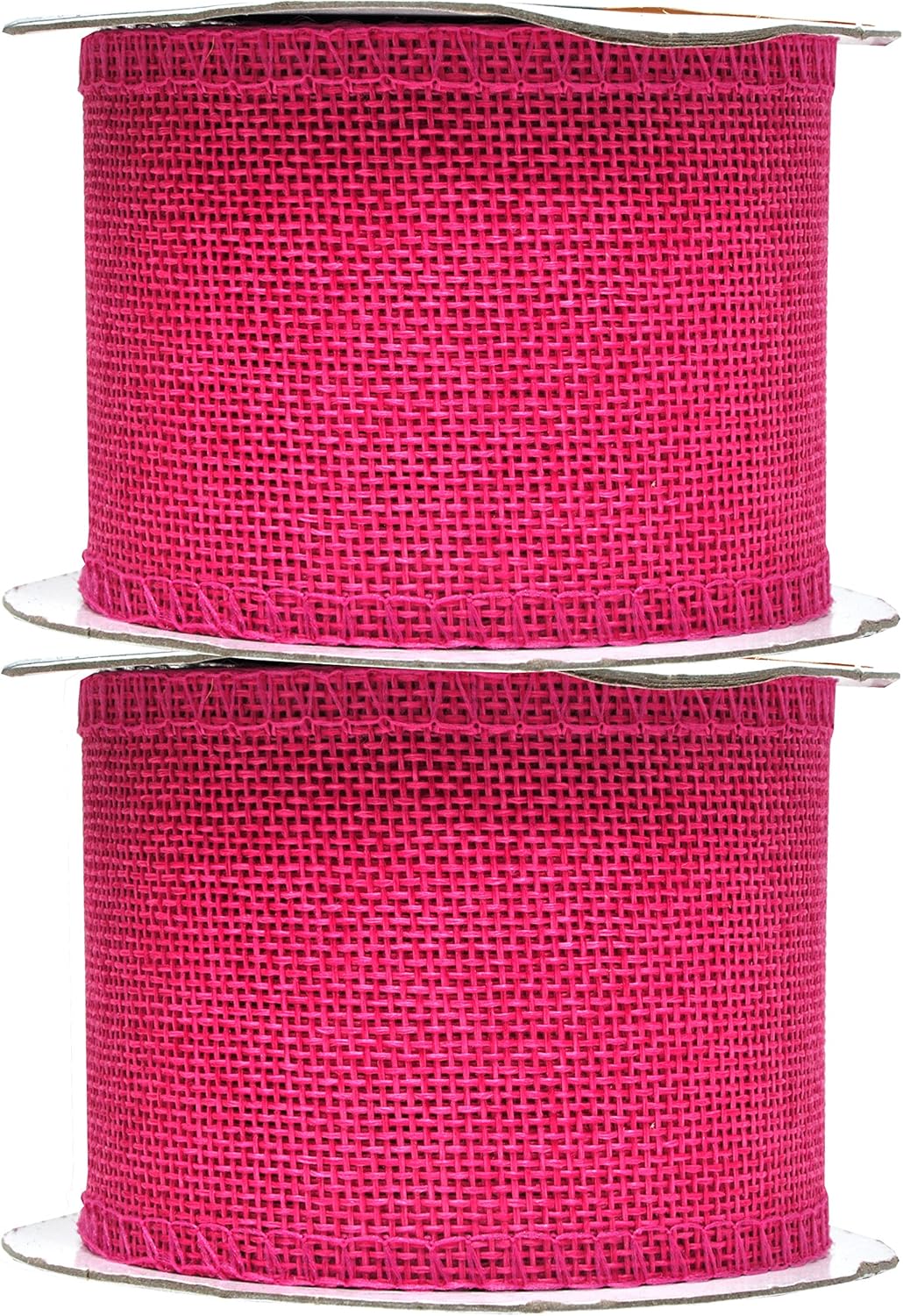 Mandala Crafts Hot Pink Burlap Ribbon 2.5 Inches Wide Jute Ribbons for Crafts - 20 Yds Roll Rustic Burlap Wrap Trim Ribbons for Wreaths Bows Wedding Party Decoration