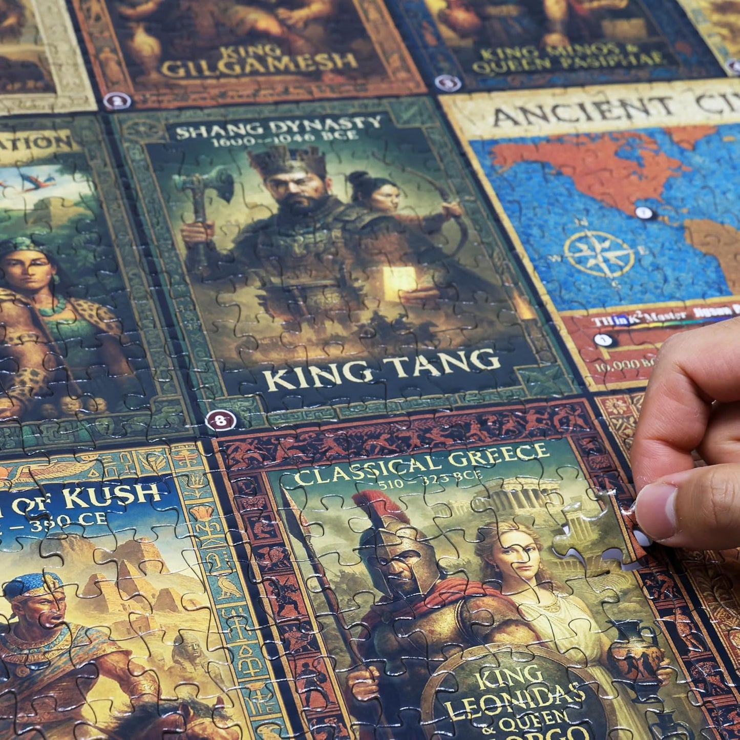 Think2Master Ancient Civilizations World History Jigsaw Puzzle 1000 Pieces Large Format for Kids 12+, Teens, Adults & Families. Great Gift. Historical Timeline & World Map. Size: 26.8” X 18.9”