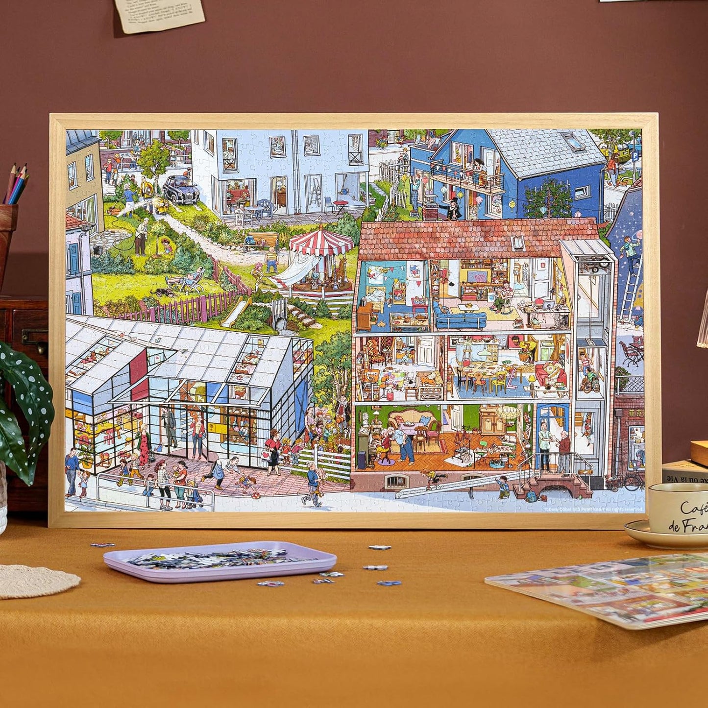 MOMIBOOK Puzzles for Adults 1000 Piece Jigsaw Puzzles of Wonderful! A Big Family, Painting Image Difficult Challenging Hard Impossible Puzzle, Cute Funny Toys & Games Christmas Birthday Gifts