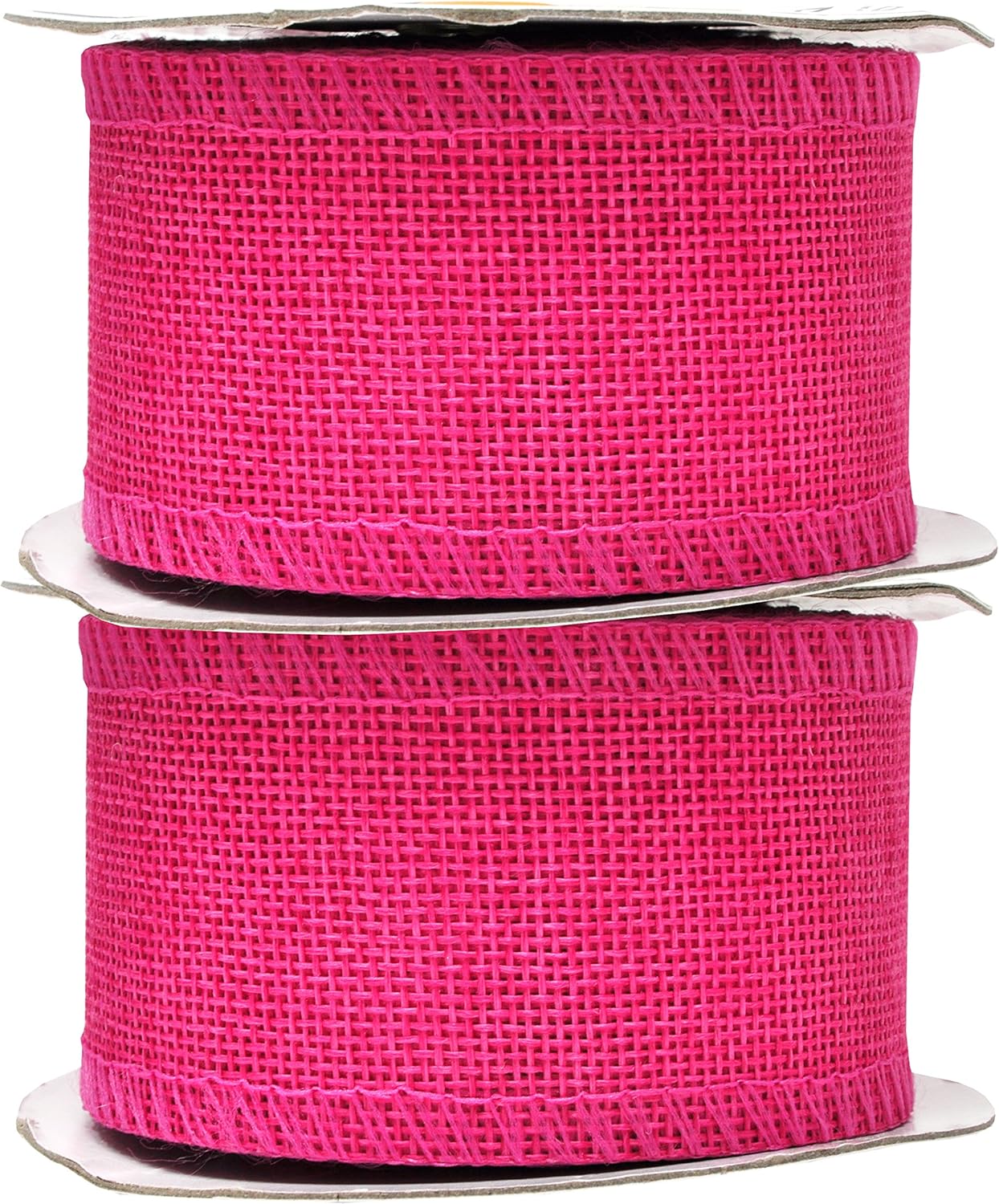 Mandala Crafts Hot Pink Burlap Ribbon 2 Inches Wide Jute Ribbons for Crafts - 20 Yds Roll Rustic Burlap Wrap Trim Ribbons for Wreaths Bows Wedding Party Decoration