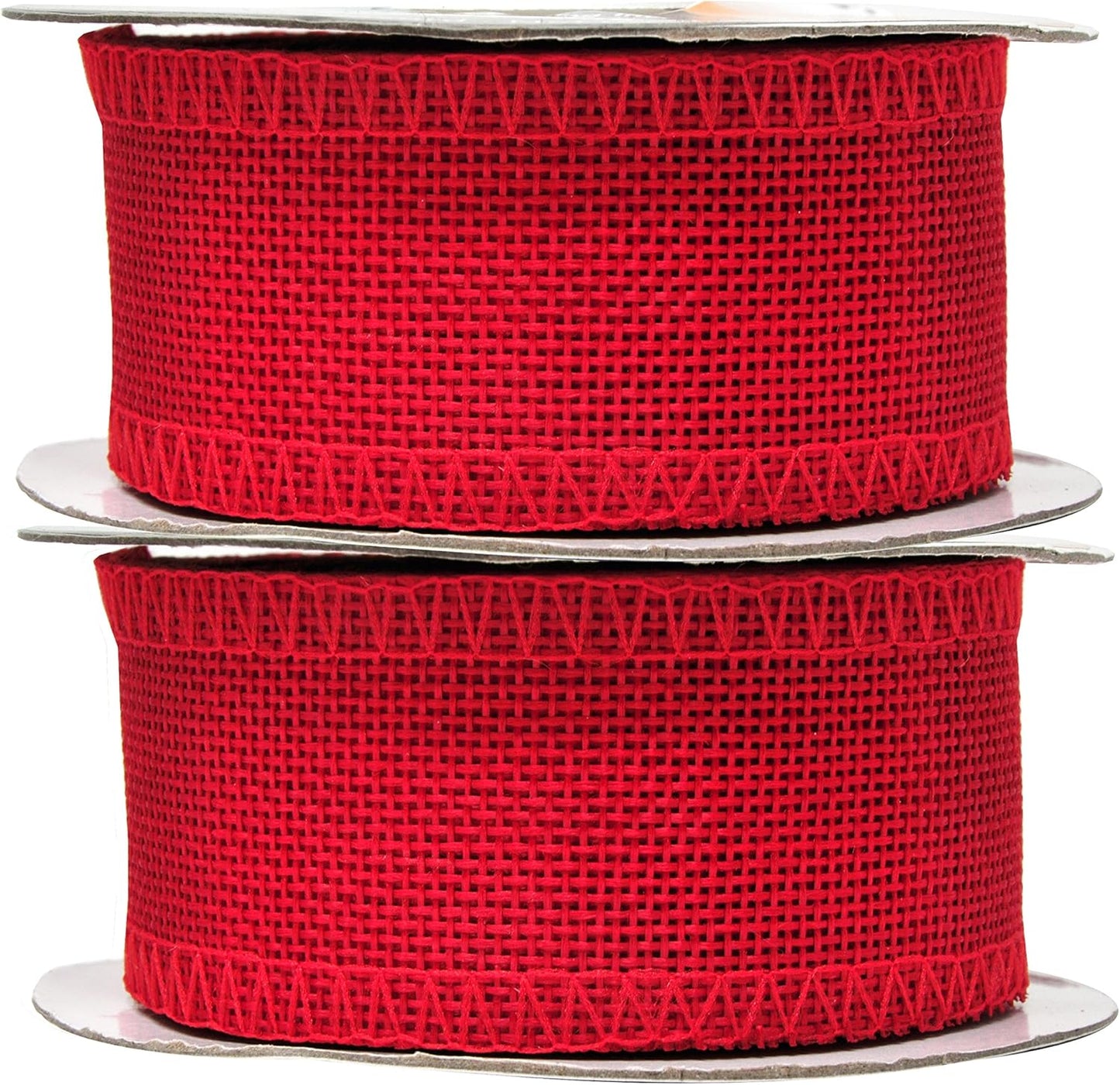 Mandala Crafts Red Burlap Ribbon 1.5 Inches Wide Jute Ribbons for Crafts - 20 Yds Roll Rustic Burlap Wrap Trim Ribbons for Wreaths Bows Wedding Party Decoration