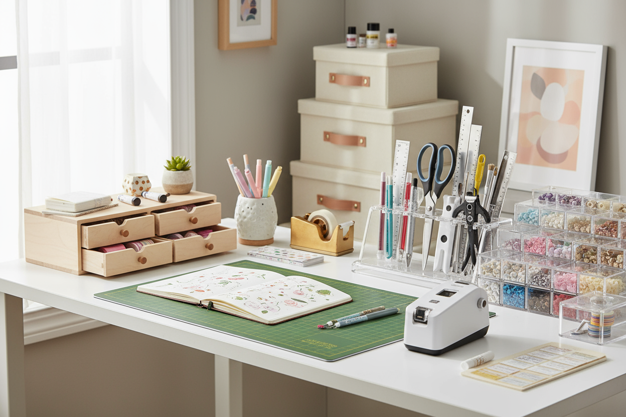 Find finishing touches like storage organizers, tool sets, and accessories that make creating easier and more enjoyable. (make it real photo)